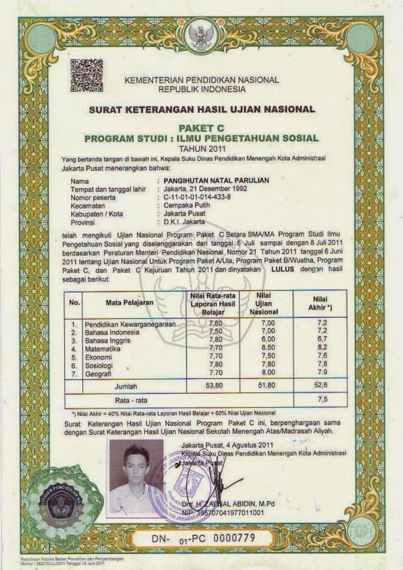 Detail Contoh Ijazah Paket C 2019 Nomer 3