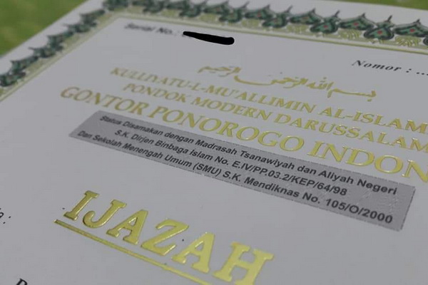 Detail Contoh Ijazah Pondok Pesantren Nomer 11