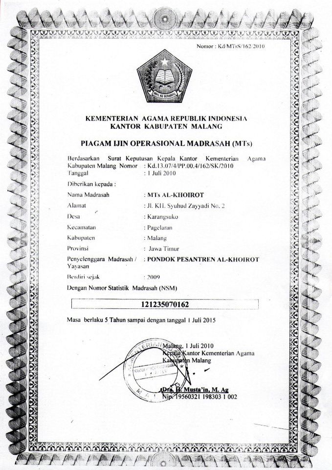 Detail Contoh Ijazah Pondok Pesantren Nomer 53