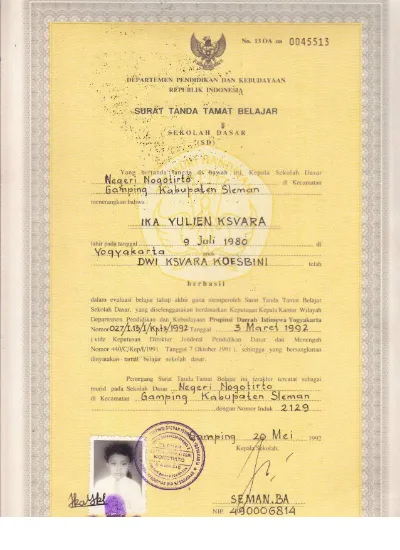 Detail Contoh Ijazah Sd Nomer 40
