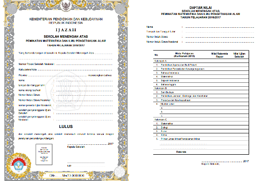 Detail Contoh Ijazah Sma 2018 Nomer 12