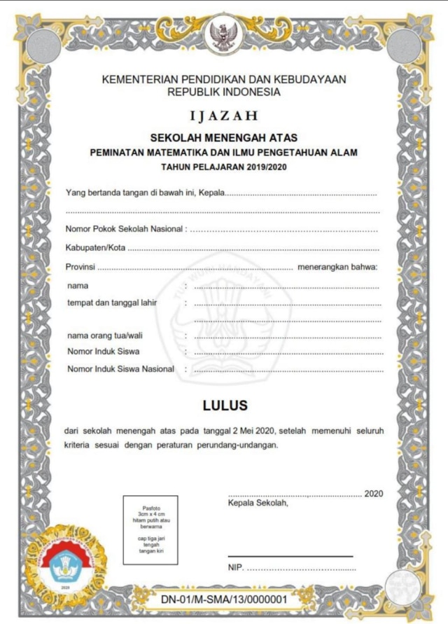 Detail Contoh Ijazah Sma 2018 Nomer 15