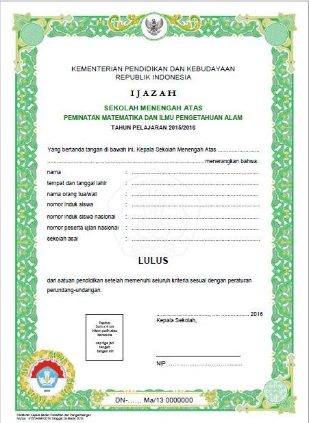 Detail Contoh Ijazah Sma 2018 Nomer 22