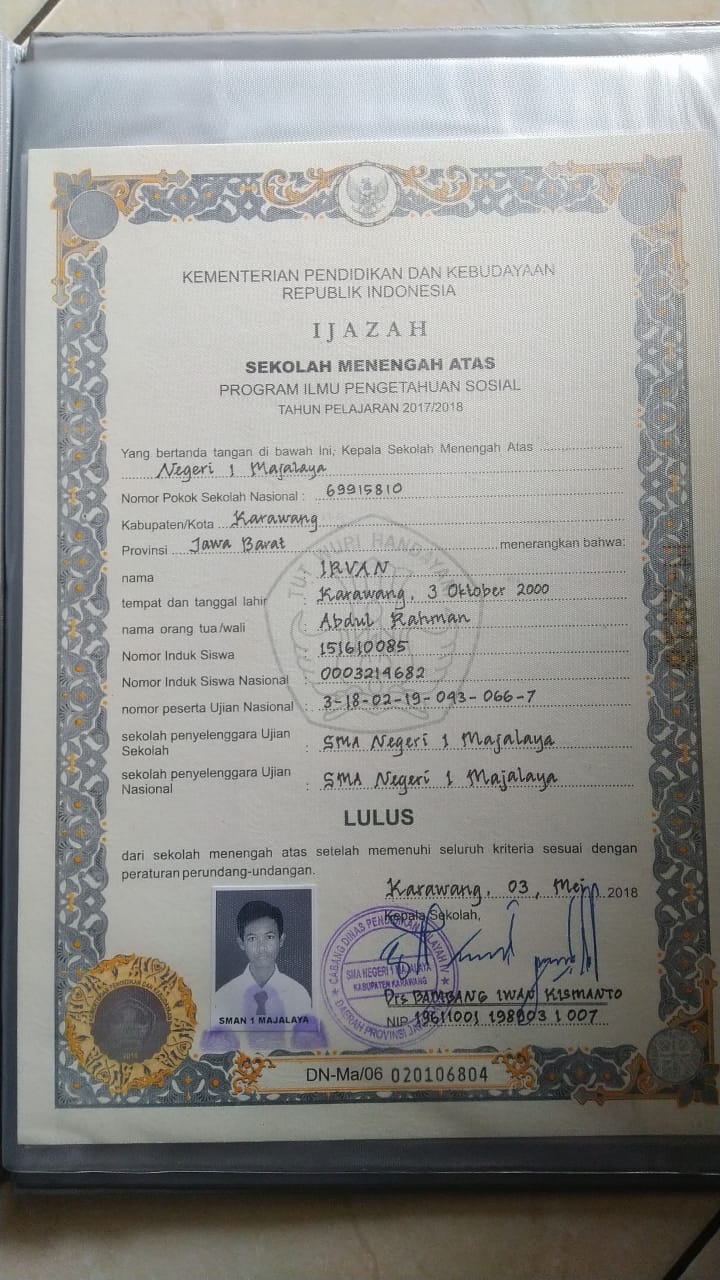 Detail Contoh Ijazah Sma 2018 Nomer 25