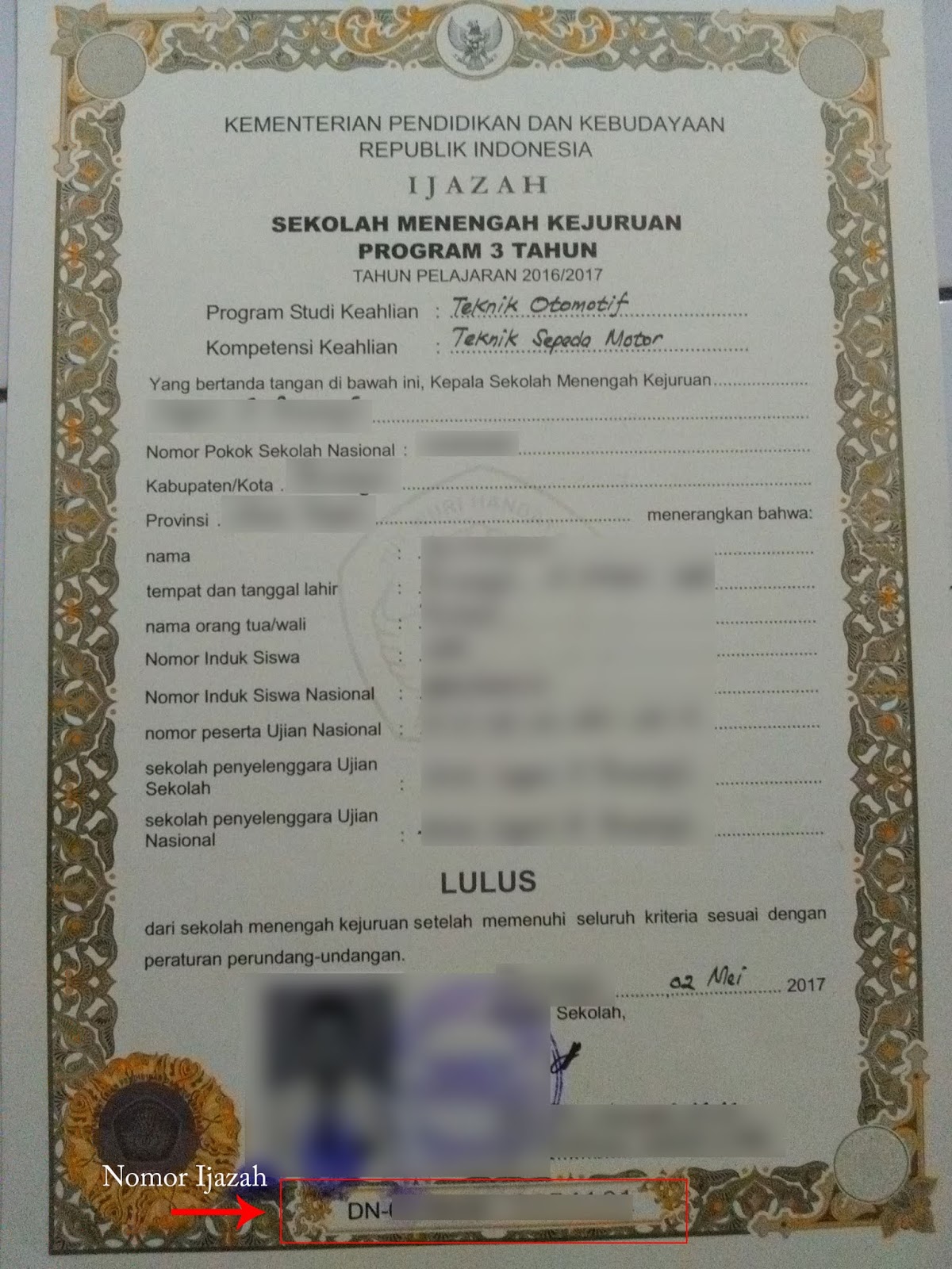 Detail Contoh Ijazah Sma Nomer 22