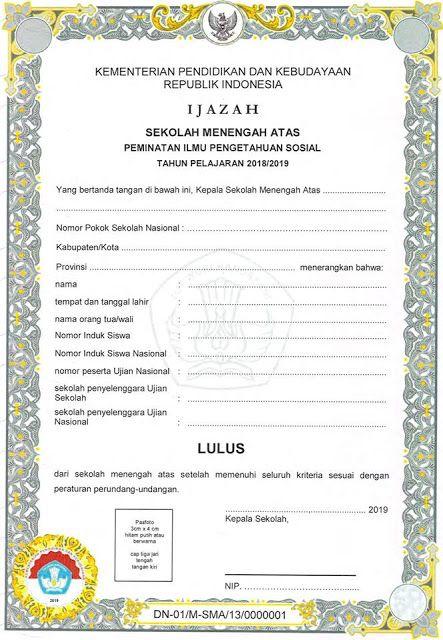 Detail Contoh Ijazah Sma Nomer 42