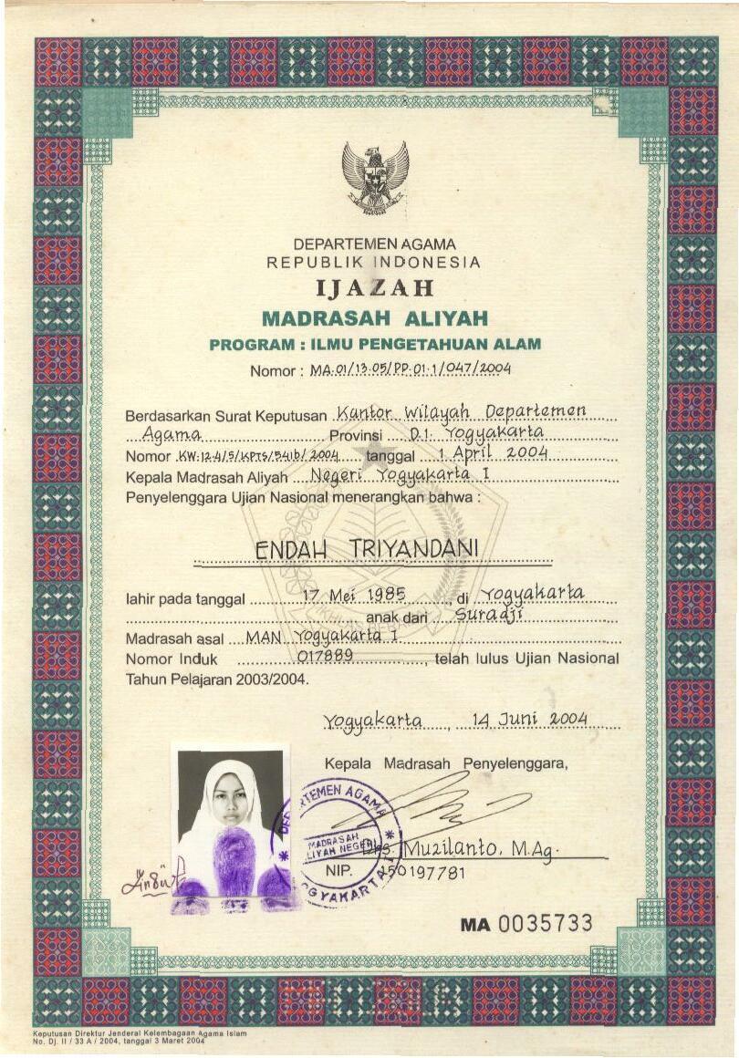 Detail Contoh Ijazah Sma Tahun 1995 Nomer 26