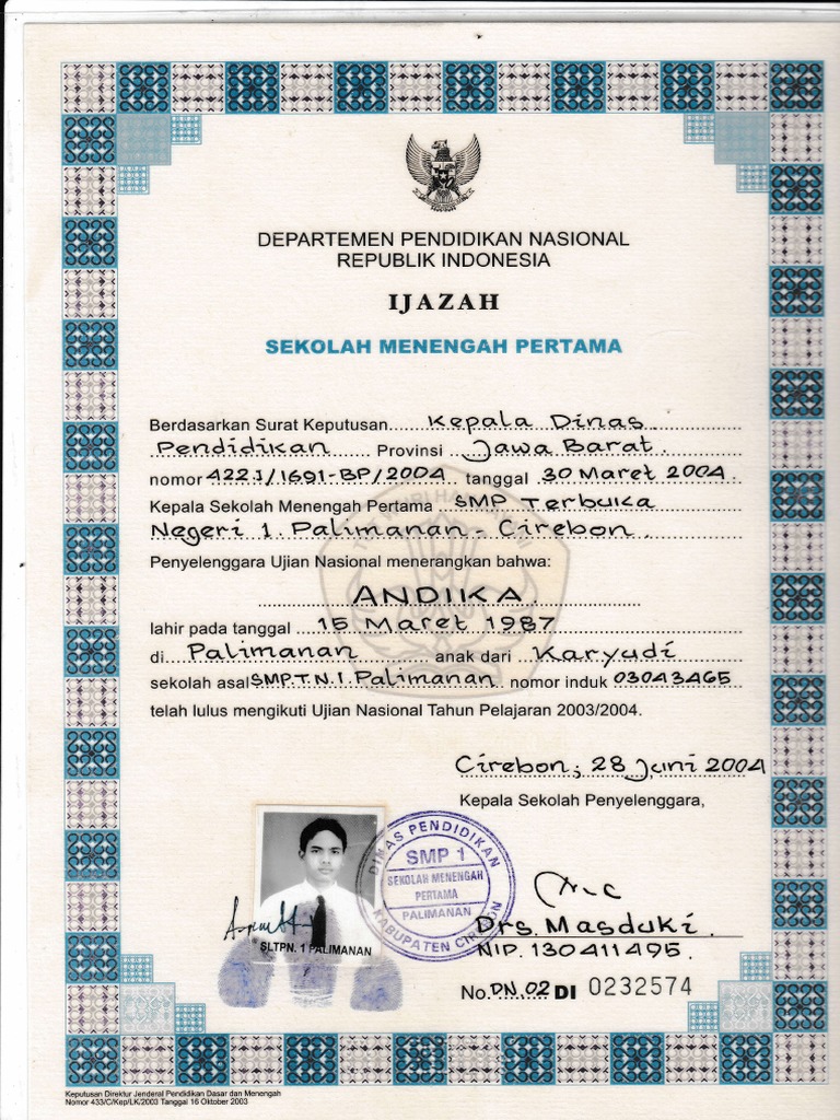 Detail Contoh Ijazah Sma Tahun 2003 Nomer 15