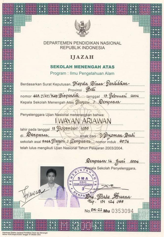 Detail Contoh Ijazah Sma Tahun 2003 Nomer 3