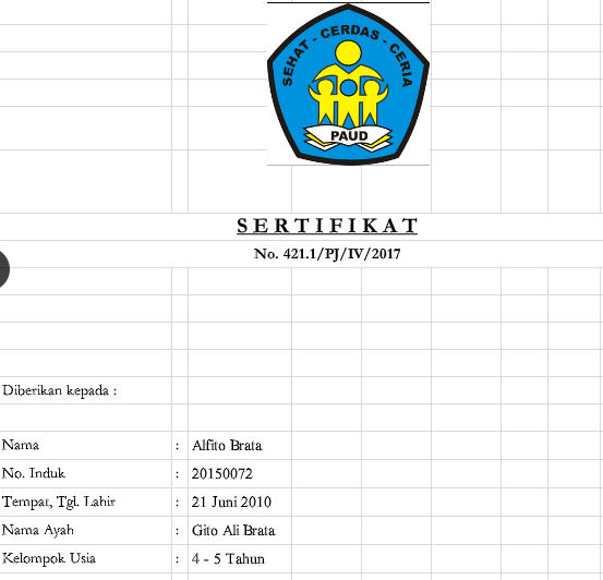 Detail Contoh Ijazah Tk Terbaru Nomer 21