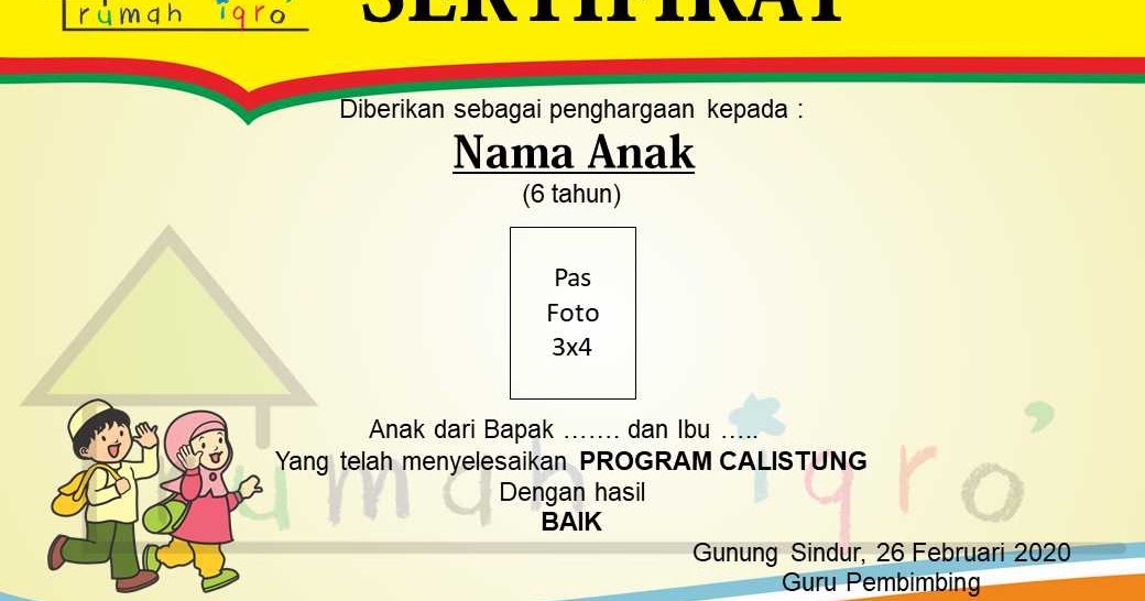 Detail Contoh Ijazah Tk Terbaru Nomer 22