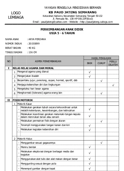 Detail Contoh Ijazah Tk Terbaru Nomer 46