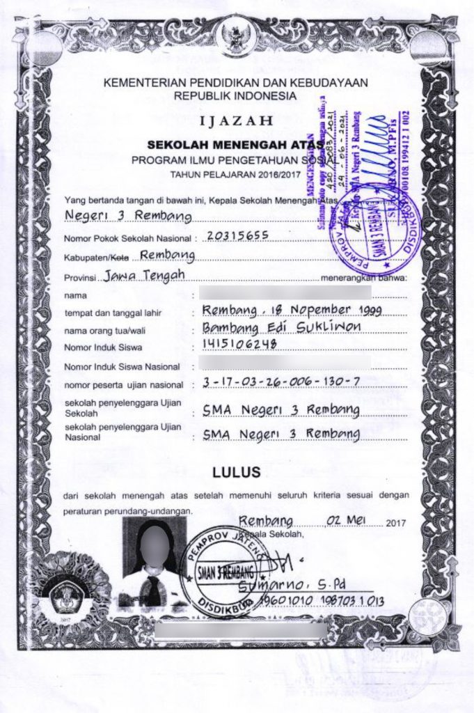 Detail Contoh Ijazah Yang Sudah Dilegalisir Nomer 16