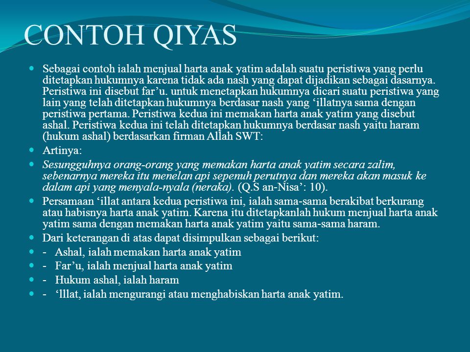 Detail Contoh Ijma Dan Qiyas Nomer 11