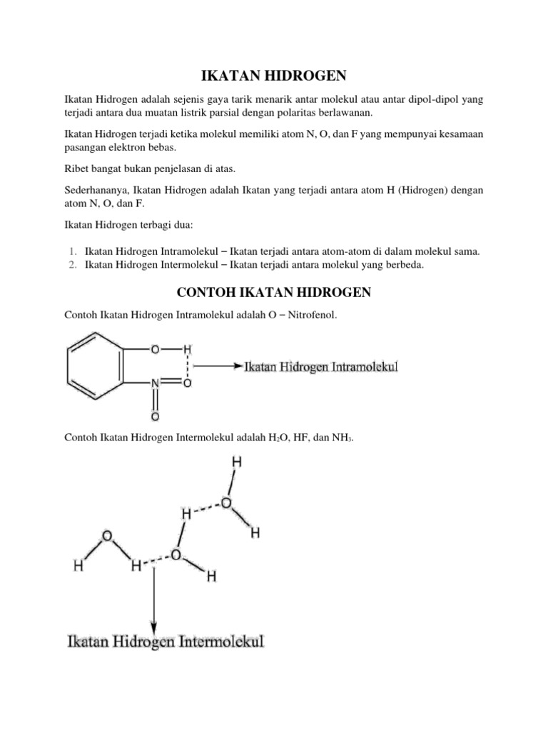 Detail Contoh Ikatan Hidrogen Nomer 22