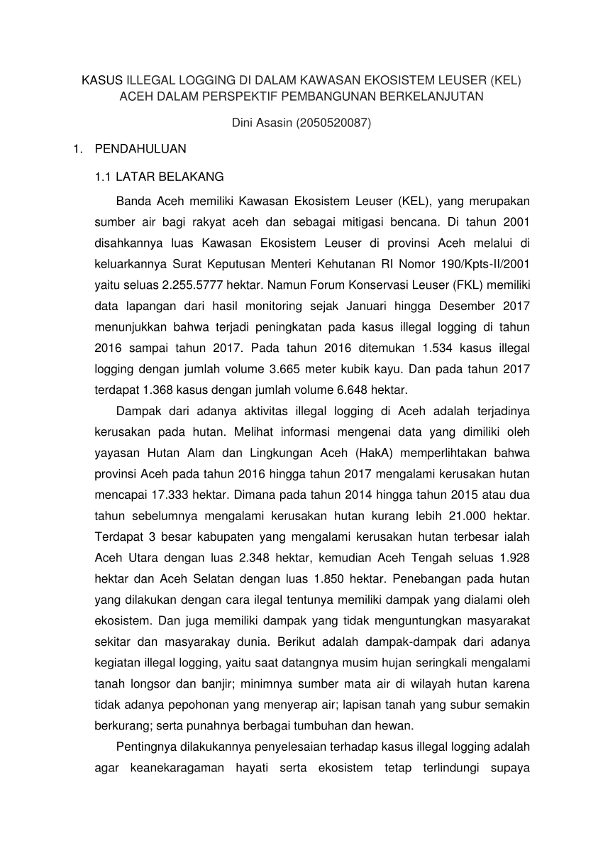 Detail Contoh Illegal Logging Nomer 40