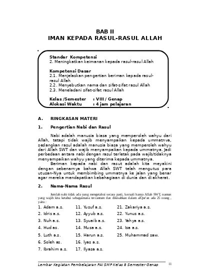 Detail Contoh Iman Kepada Rasul Nomer 27