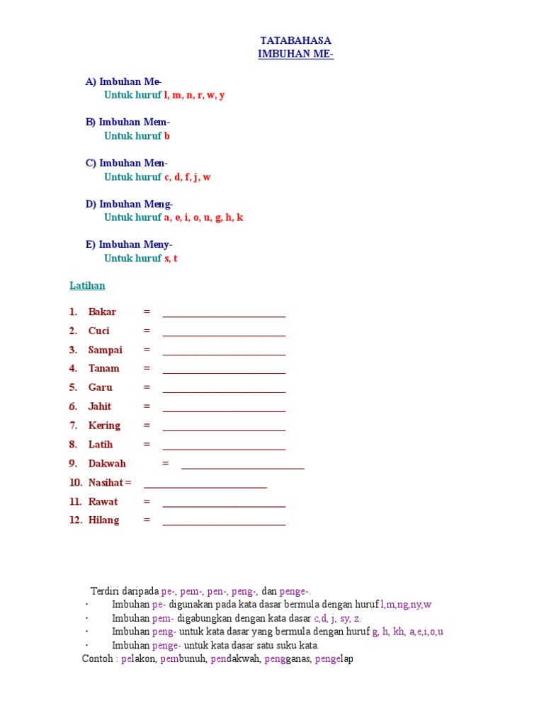 Detail Contoh Imbuhan Me Nomer 7