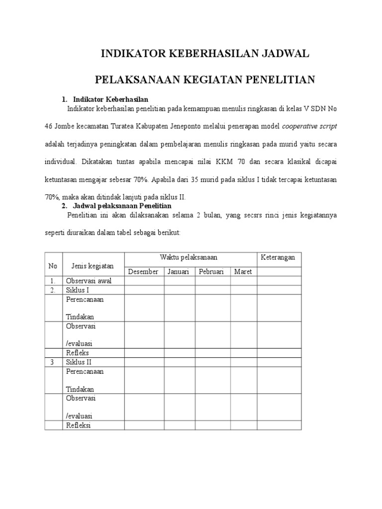 Detail Contoh Indikator Keberhasilan Nomer 14