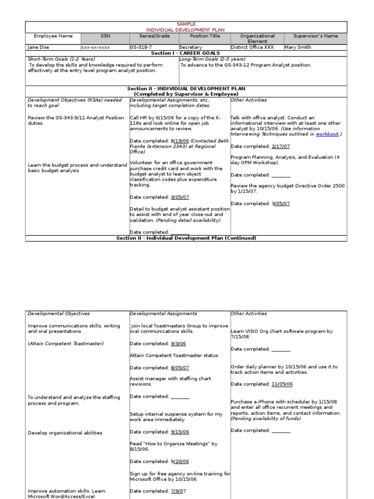 Detail Contoh Individual Development Plan Nomer 36