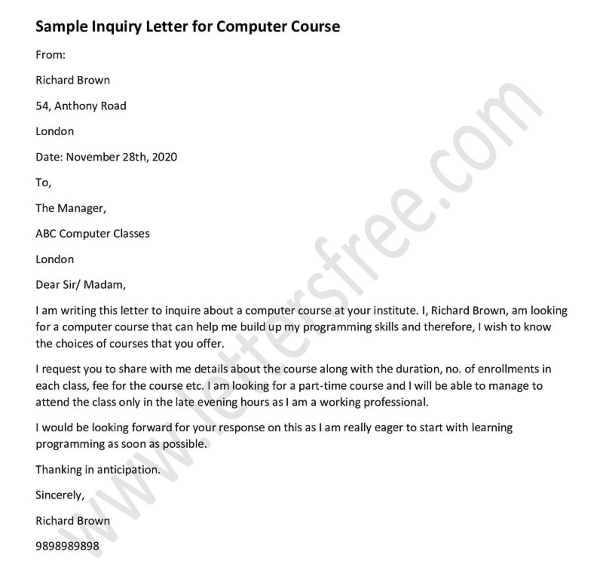 Detail Contoh Inquiry Letter Nomer 16