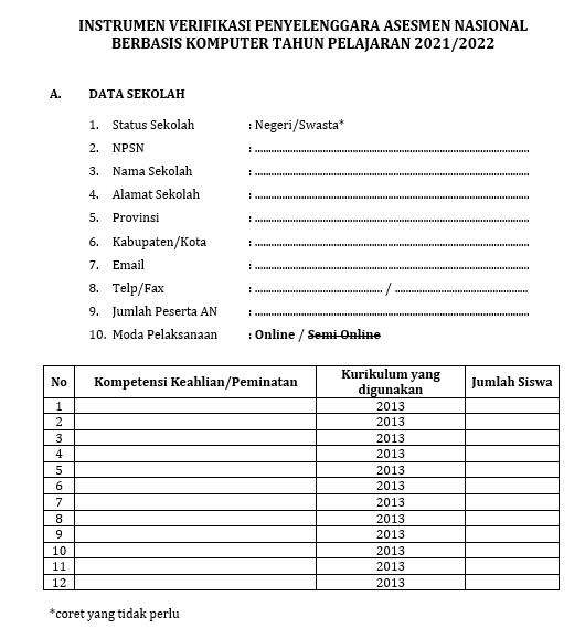 Detail Contoh Instrumen Asesmen Nomer 20