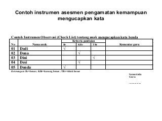 Detail Contoh Instrumen Asesmen Nomer 27