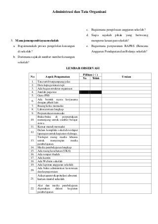 Detail Contoh Instrumen Observasi Nomer 20