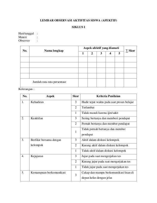 Detail Contoh Instrumen Observasi Nomer 47