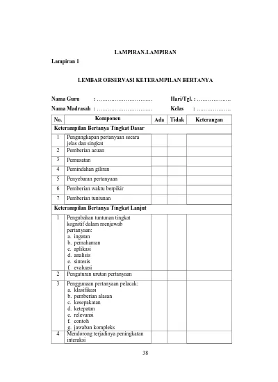 Detail Contoh Instrumen Observasi Nomer 50