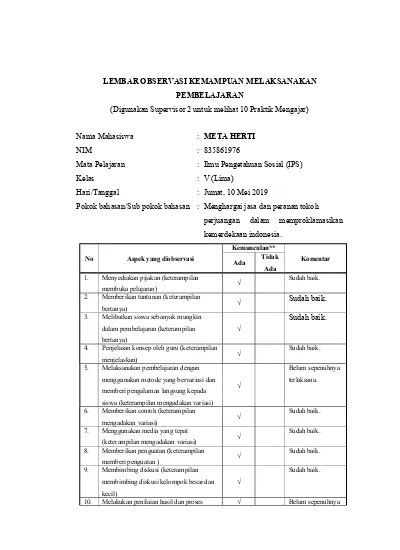 Detail Contoh Instrumen Observasi Nomer 51