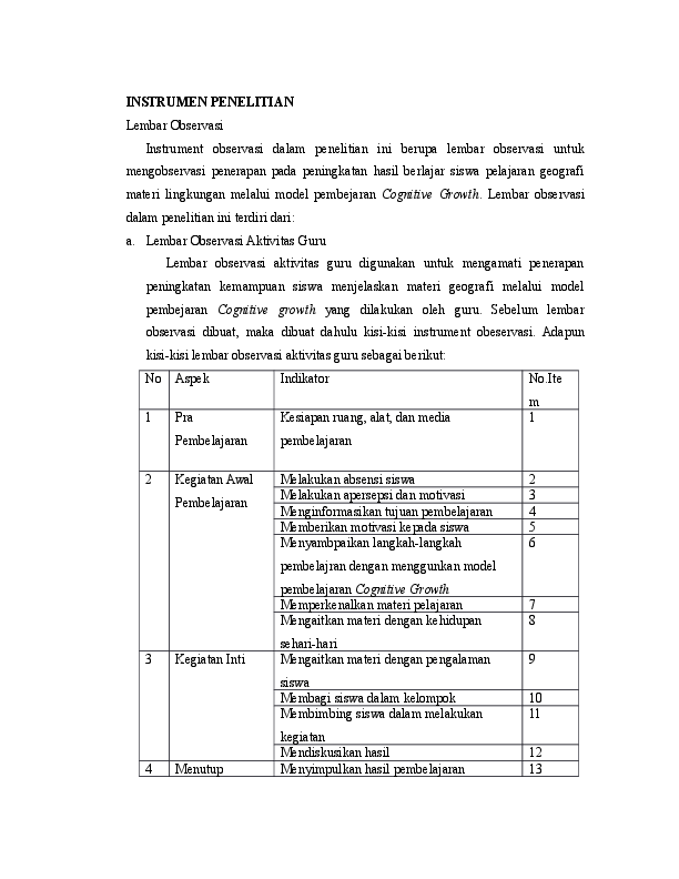 Detail Contoh Instrumen Penelitian Nomer 22