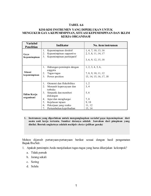 Detail Contoh Instrumen Penelitian Nomer 4