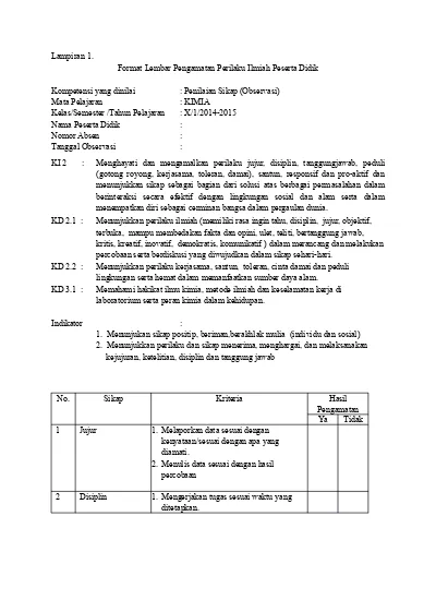 Detail Contoh Instrumen Penilaian Sikap Nomer 17