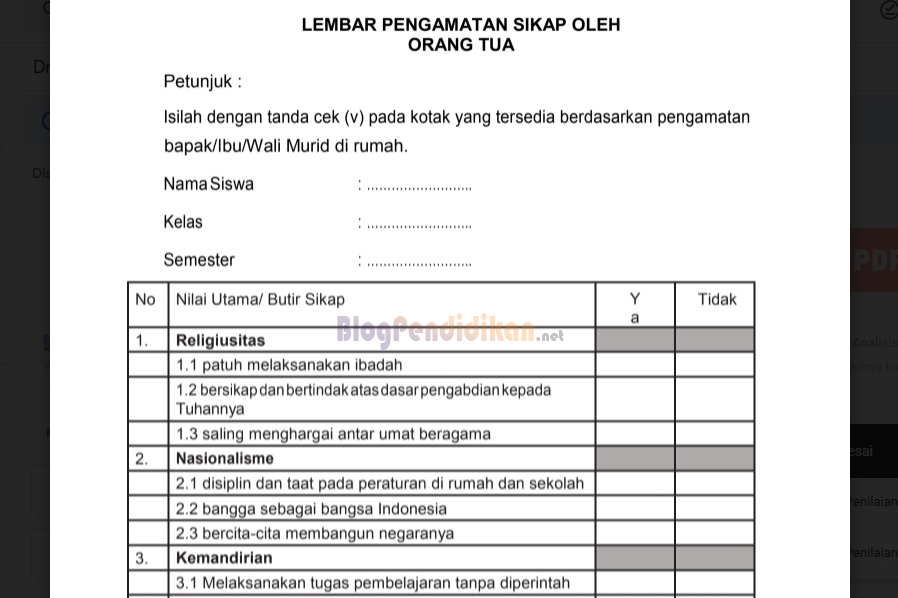 Detail Contoh Instrumen Penilaian Sikap Nomer 43