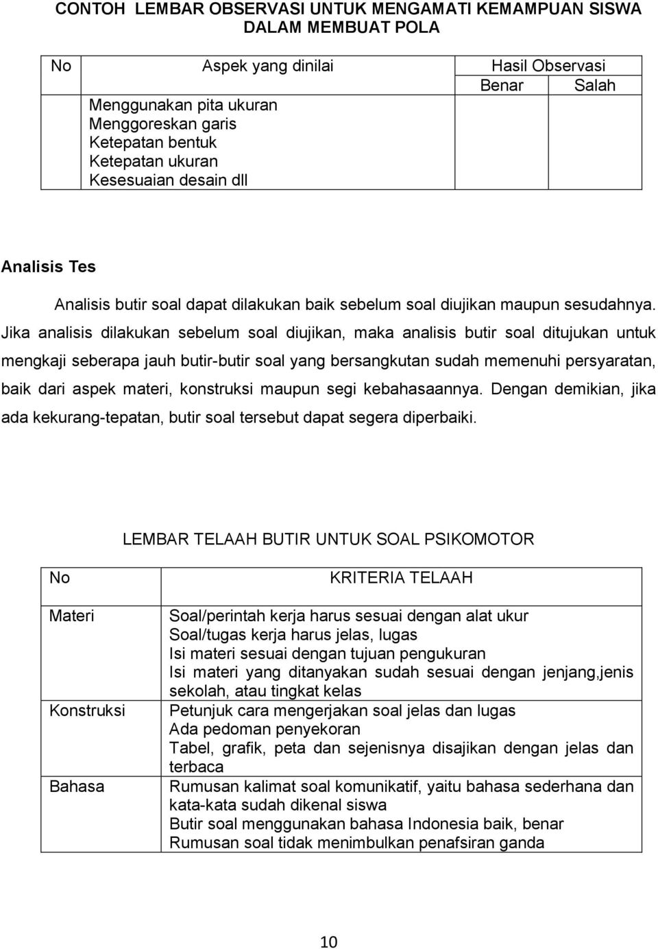 Detail Contoh Instrumen Tes Nomer 46