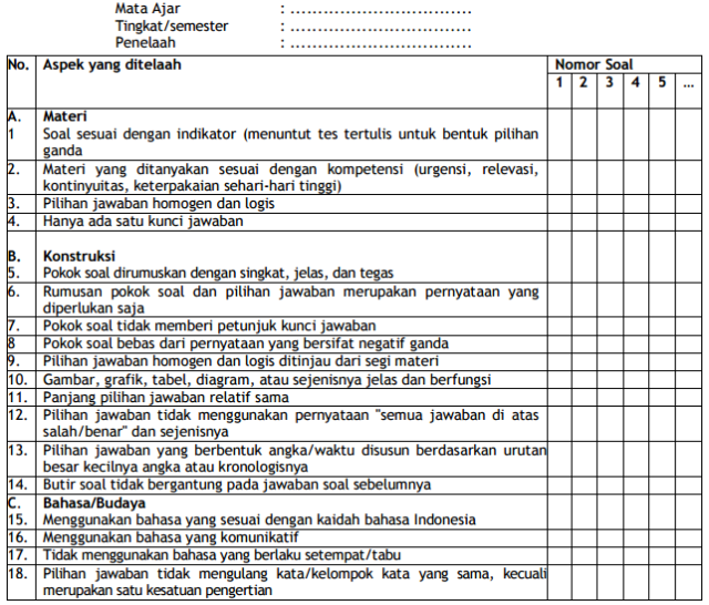 Detail Contoh Instrumen Tes Dan Non Tes Nomer 13