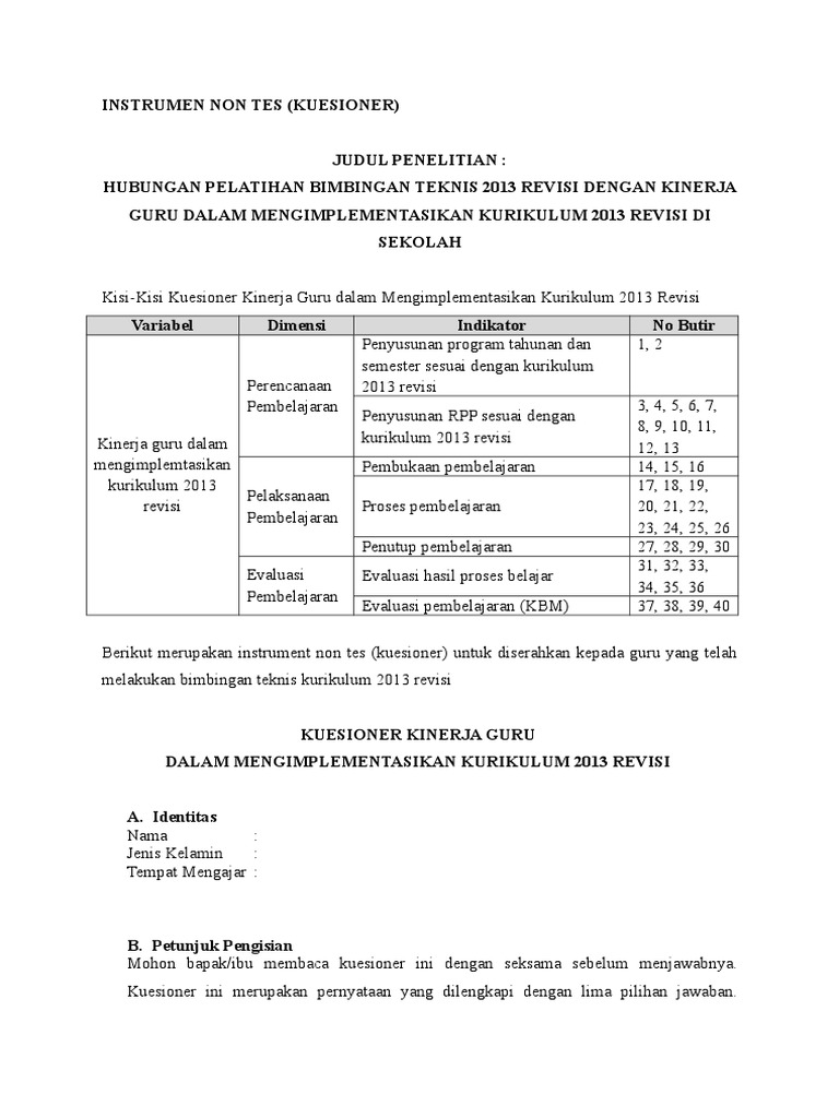 Detail Contoh Instrumen Tes Dan Non Tes Nomer 7