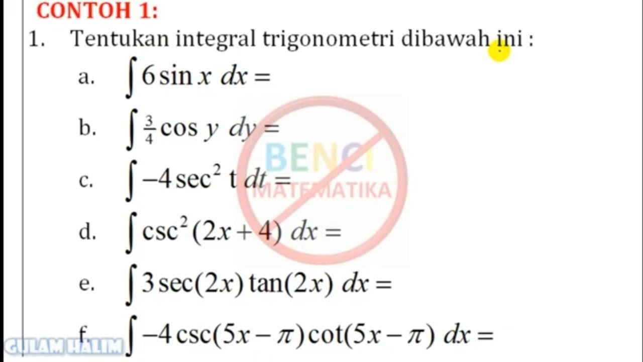Detail Contoh Integral Trigonometri Nomer 44