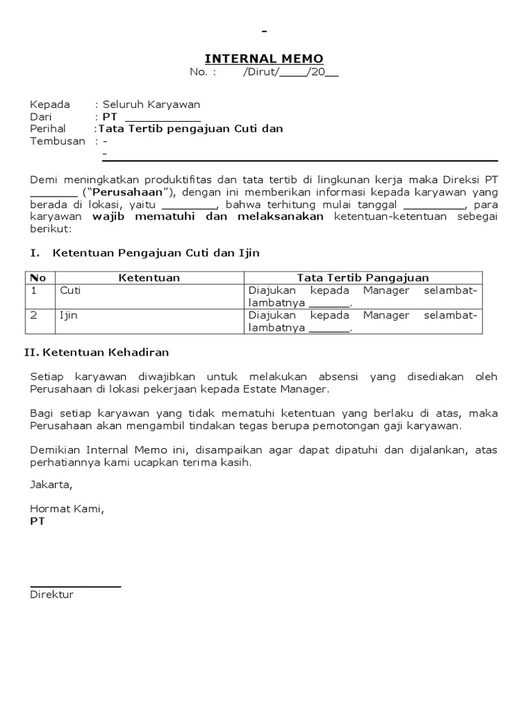 Detail Contoh Internal Memo Perusahaan Nomer 15