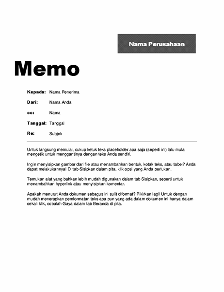 Detail Contoh Internal Memo Perusahaan Nomer 17