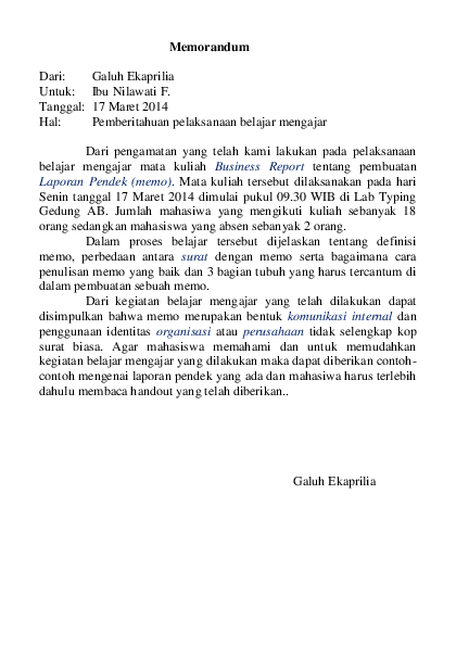 Detail Contoh Internal Memo Perusahaan Nomer 39