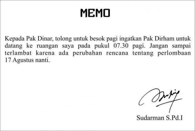 Detail Contoh Internal Memo Perusahaan Nomer 49