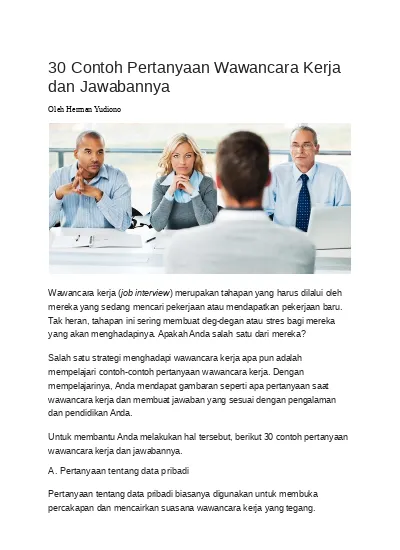 Detail Contoh Interview Kerja Nomer 44