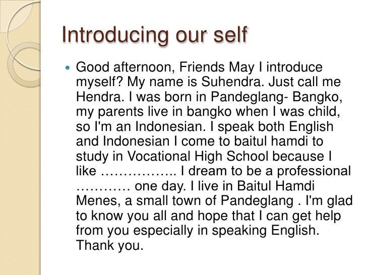 Detail Contoh Introduce Myself Yang Lengkap Nomer 53