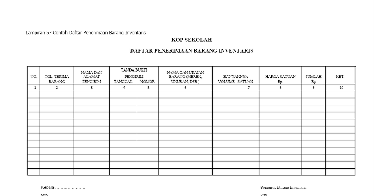 Detail Contoh Inventaris Barang Nomer 30