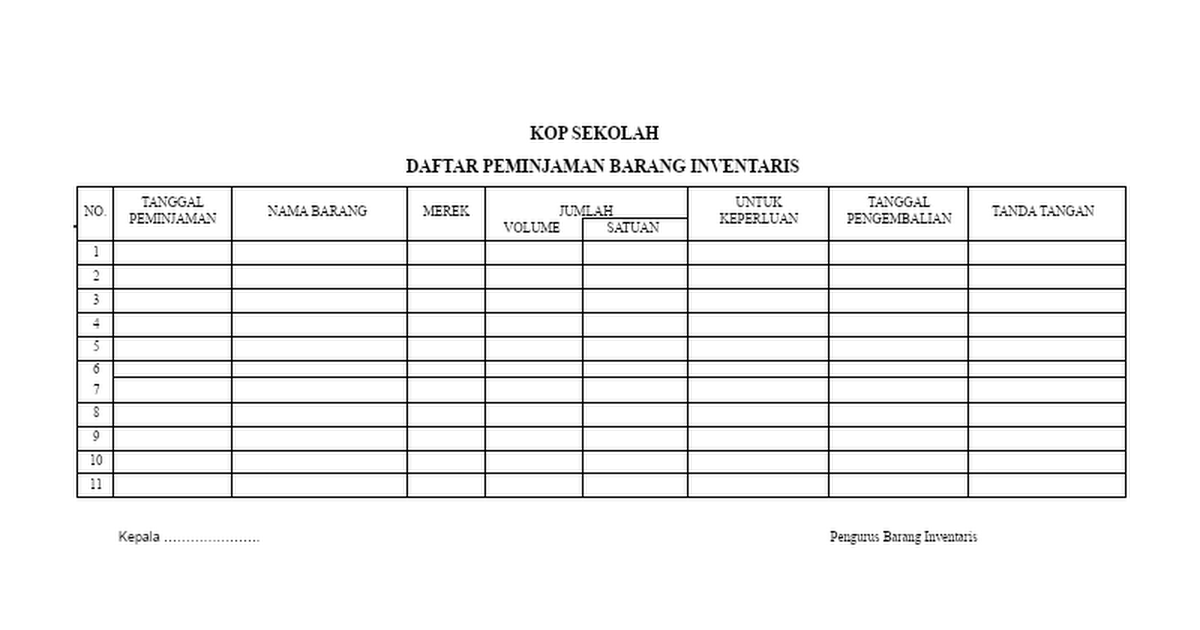 Detail Contoh Inventaris Barang Nomer 34