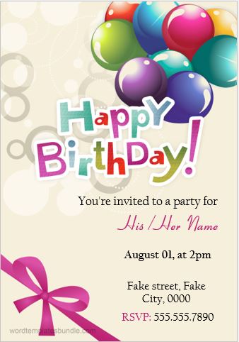 Detail Contoh Invitation Card Birthday Nomer 16