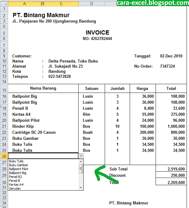 Detail Contoh Invoice Barang Nomer 36