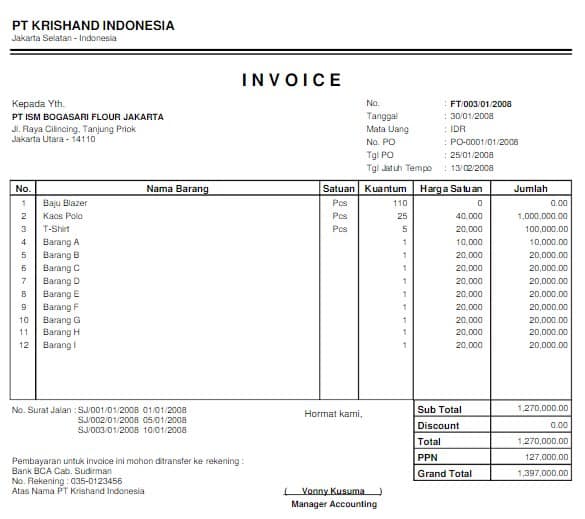 Detail Contoh Invoice Barang Nomer 5